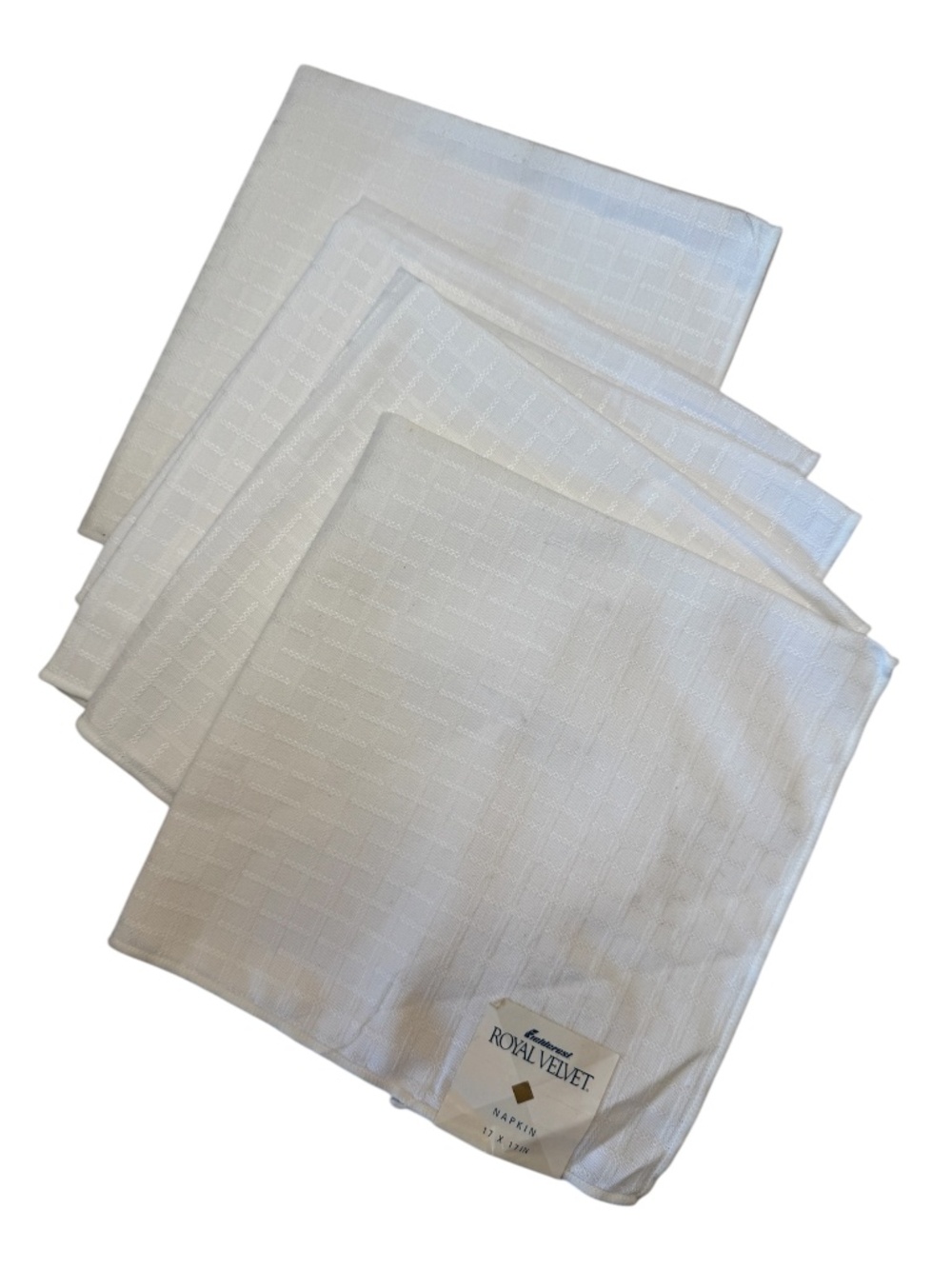 Fieldcrest Royal Velvet Set of 4 Dinner‎ Napkins White linen